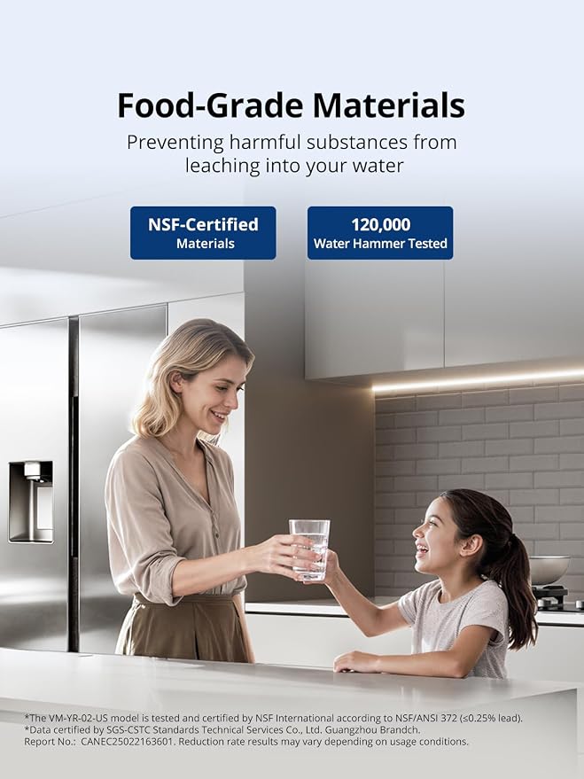 YRT Replacement for GE WMF Water Filter, NSF/ANSI 372 & 53 & 42 Certified | Compatible With Smart Water MWFP, MWFA, GWF, HDX FMG-1, WFC1201, RWF1060, GSE25GSHECSS, 197D6321P006, Kenmore 9991, 1 Pack