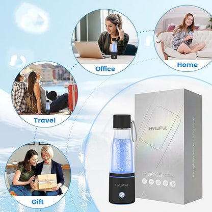 5000PPB Hydrogen Water Bottle, 3 in 1 Generator With SPE/PEM Electrolysis Technology, Water Ionizer Machine for Home, Office - Black