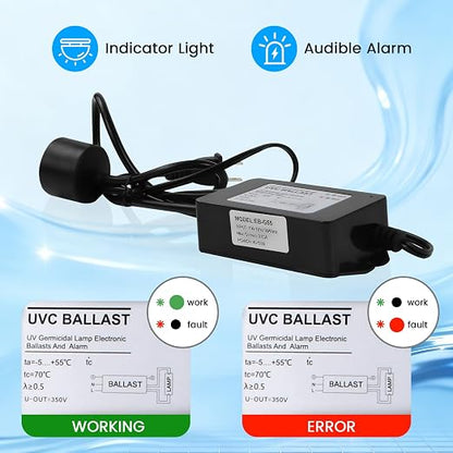 12 GPM Whole House UV Water Filter，uv Light Water Purifier with 1 Extra UV Tube， 55W Ultraviolet Purifier for RO Systems, 3s to Fill a 200ml Water Cup
