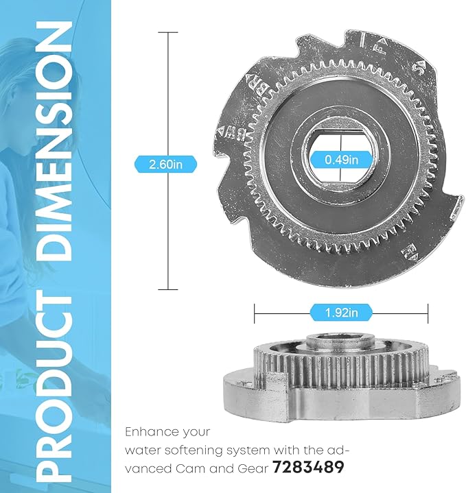7283489 Model Water Softener OEM Accessory - Cam and Gear Kit for High-Flow 1-Inch Water Softeners - Ensuring a Smooth Water Flow Experience