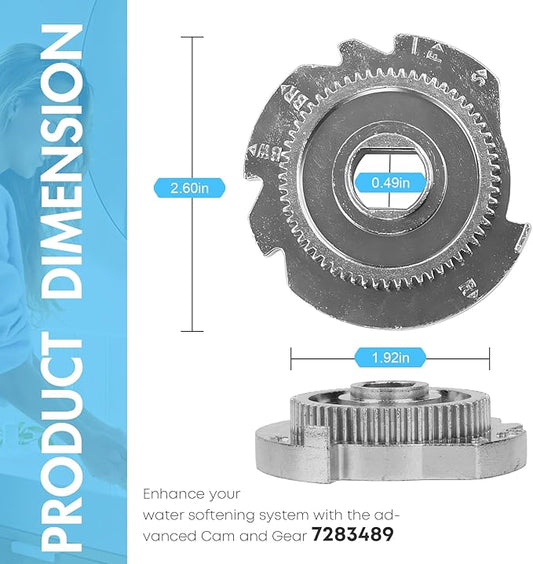 7283489 Model Water Softener OEM Accessory - Cam and Gear Kit for High-Flow 1-Inch Water Softeners - Ensuring a Smooth Water Flow Experience