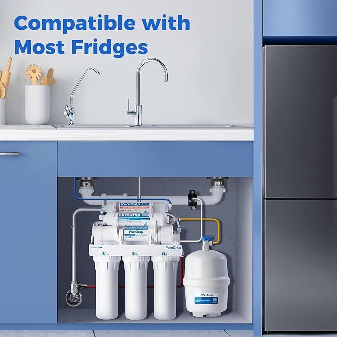 PureDrop RTW5AK SGS-Tested Reverse Osmosis Alkaline Water Filter System, 6 Stage pH+ Alkaline Remineralization Under Sink RO Water Filtration System Plus Extra 3 Filters, 50 GPD