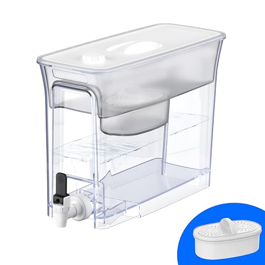 Waterdrop WFD-40W-L Water Filter Dispenser, 35-Cup Large Capacity, White | 200-Gallon Long-Life, Faster Filtration, Reduces Chlorine, PFOA/PFOS and More, BPA Free
