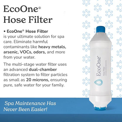 ecoone Hose Filter Advanced Purification Water Filter for Garden Hose Application | Inline Dual Stage Natural Carbon Hose Filter for Filling Hot Tub & Spa | Filters up to 40,000 Gallons