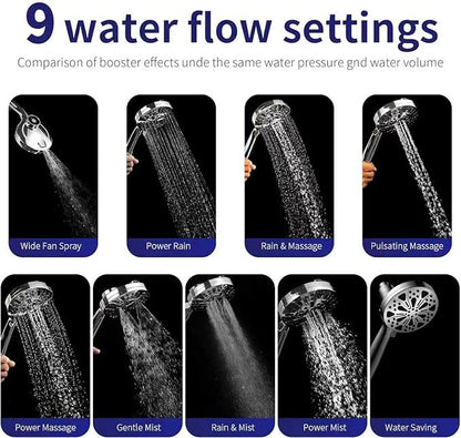 Filtered Shower Head with Handheld - 9 Spray Modes High Pressure Handheld Shower with Filter Spray Combo, Magnetic Shower Heads, With 60-Inch Long Hose
