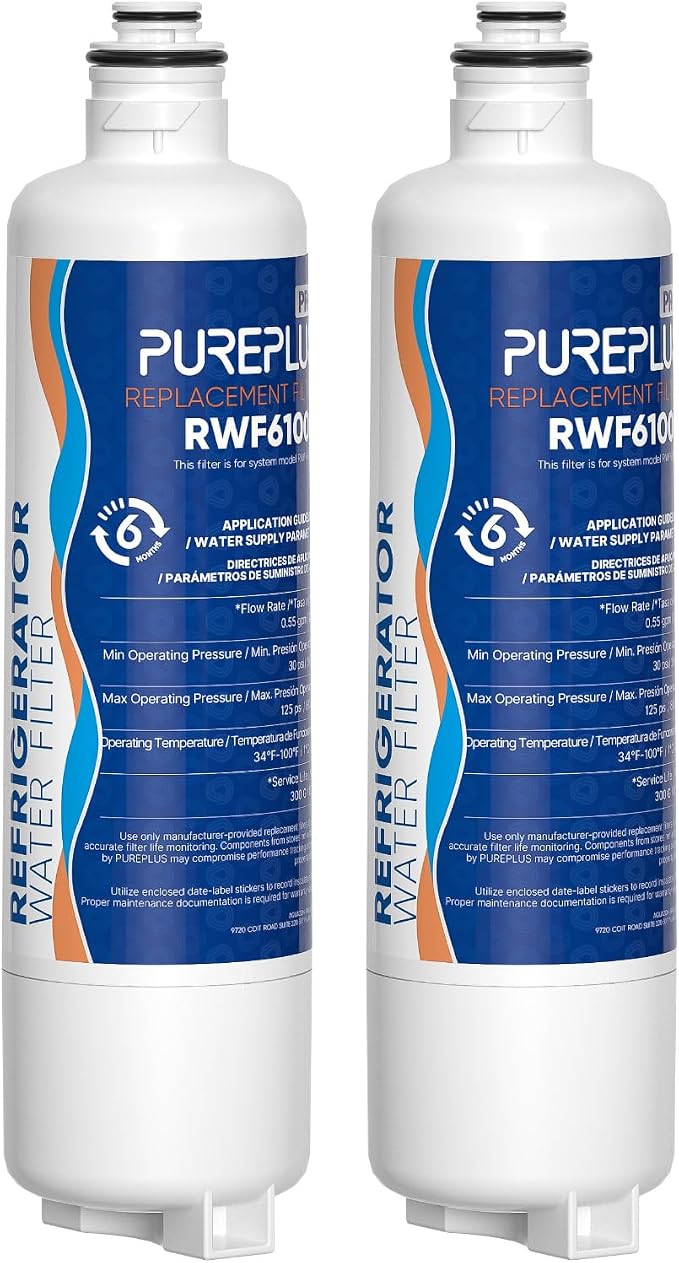 PUREPLUS BORPLFTR50 Replacement for Bosch 11025825 Ultra Clarity Pro Refrigerator Water Filter, Compatible with 12033030, 12028325,11025825, BORPLFTR55, WFC100MF, B36CT80SNS, B36CL80ENS, 2Pack