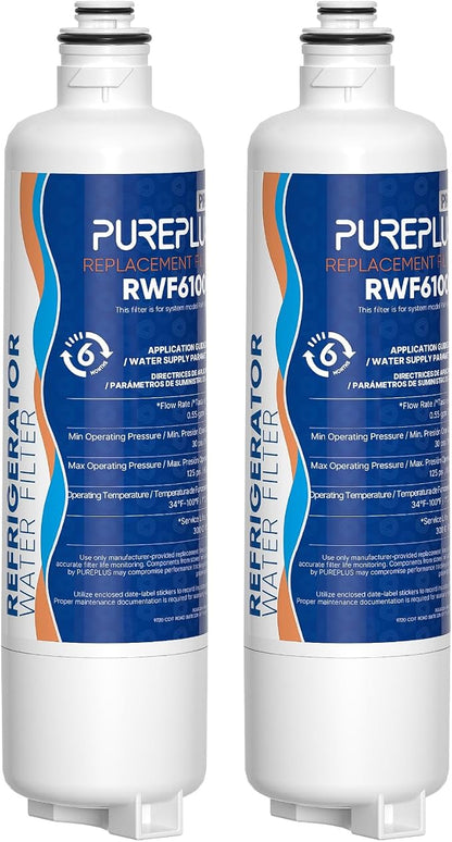 PUREPLUS BORPLFTR50 Replacement for Bosch 11025825 Ultra Clarity Pro Refrigerator Water Filter, Compatible with 12033030, 12028325,11025825, BORPLFTR55, WFC100MF, B36CT80SNS, B36CL80ENS, 2Pack