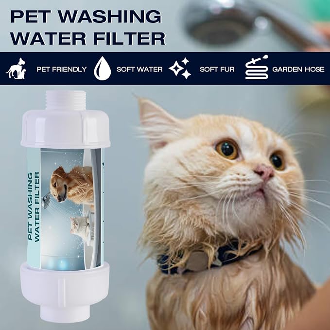 H&G Lifestyles Garden Hose Filter for Hard Water,Water Hose Filter for Pets | Water Softener for Pet Bathing,Food Grade Resin,3/4” GHT, Helps Reduce Tangles & Keep Fur Smooth, Up to 7 GPM,1 Pack