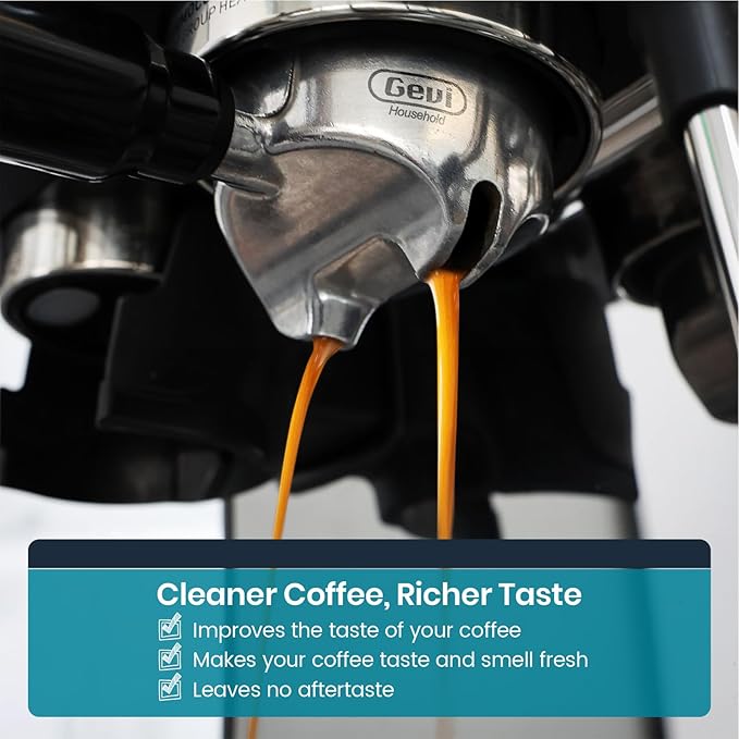 Gevi Coffee Maker Cleaner, Espresso Machine Cleaning Powder - 12 Use & Individually Packed for Each Use | Organic Citric Acid Cleaner Compatible with All Major Brands