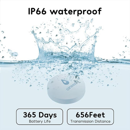 Winees WiFi Water Leak Detector for Home, 3 Pack Water Sensors with 100dB Adjustable Alarm, Leak Alert Email&SMS Notification, 200M Transmission for Basement, Bathroom, Laundry, IFTTT, 2.4G WiFi Only