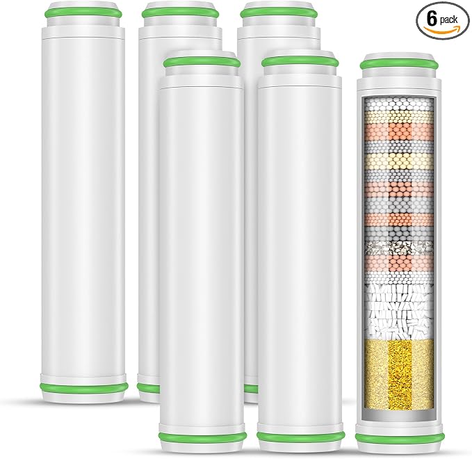 PWERAN Shower Filter for Handheld Shower Head, 2 Pack 18 Stage Replacement Filters for Hard Water Remove Chlorine and Harmful Substances