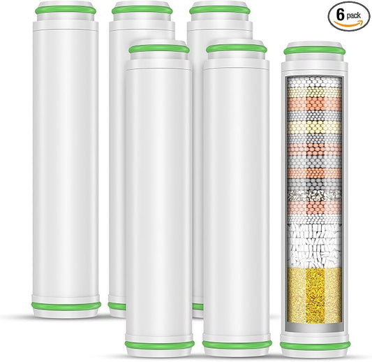 PWERAN Shower Filter for Handheld Shower Head, 2 Pack 18 Stage Replacement Filters for Hard Water Remove Chlorine and Harmful Substances