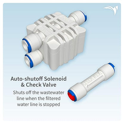 Aquatic Life Twist-in 4-Stage RO/DI Aquarium Water Filter System – Reverse Osmosis Filtration with Sediment, Carbon, Membrane & DI Resin – 75 GPD