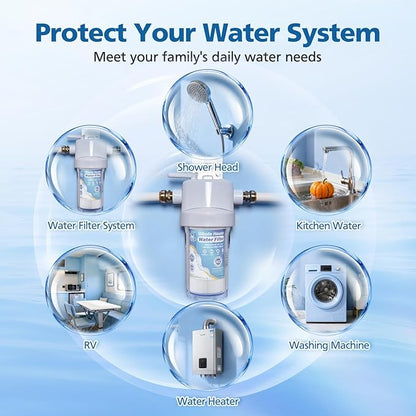 5 Micron 10" x 4.5" Whole House Water Filter Compatible with GE FXHSC, GXWH40L, Plumber W50PEHD, Culligan R50-BBSA, Pentek R50-BB, W10-PR, DuPont WFHDC3001, W50PEHD, High Flow Sediment Filters, 2 Pack