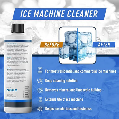 Essential Values Ice Machine Cleaner and Descaler 16 fl oz - Ice Maker Cleaner Compatible with All Major Brands (Scotsman, KitchenAid, Affresh, Opal, Manitowoc) - 3 pack Sanitizer