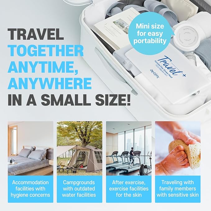 Travel Mini Filtered Shower Replacement Filters Elevating Korea’s Beauty Legacy - Compact & Portable for Softer Skin & Smoother Hair | Replacement Filters x 3 (JNE150-FLT-TRVL)