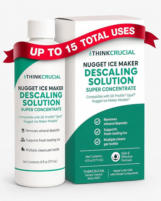 Think Crucial Up to 15 cleans SUPER Concentrate for GE Profile Opal® Ice Maker Descaler – 6 oz - Clean Mode Ready – Unscented, Hot-Water Mix – Multiple Uses per Bottle