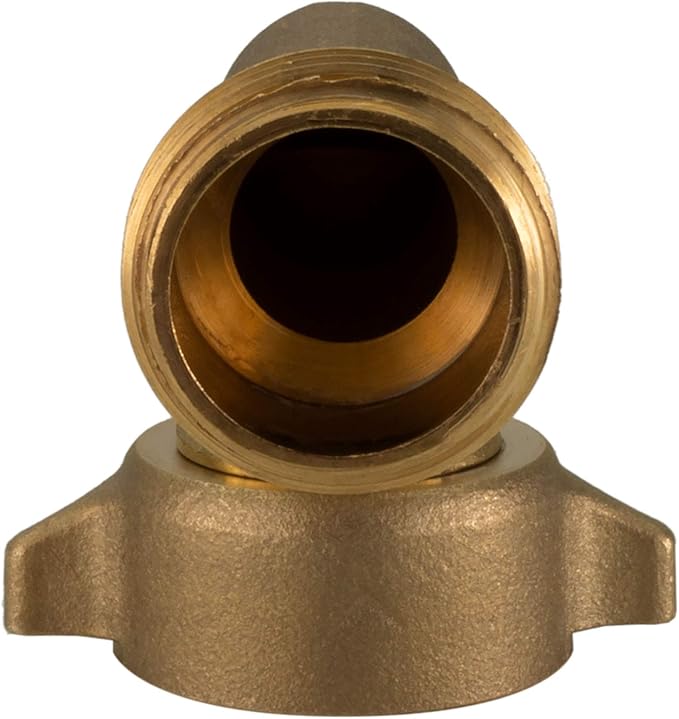 RecPro RV Camper Motorhome Trailer Marine White City Water Fill Inlet Flange Brass with Check Valve (with Hose Elbow)