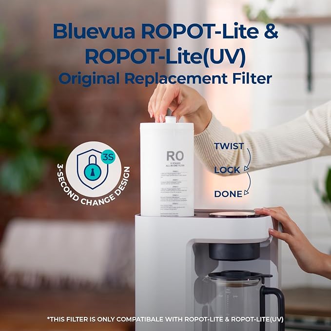 Bluevua Reverse Osmosis System Countertop RO100ROPOT-Lite Replacement Filter