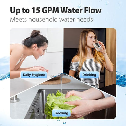 iSpring US21B High Capacity Under Sink Water Filter System with Upgraded Hoses, Removes PFAS, PFOA/PFOS, Chlorine, Iron, Lead, Odor and More, 15GPM Fast Flow