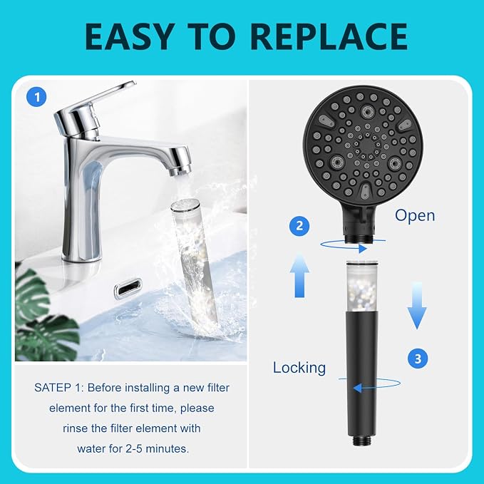 Shower Filter compatible with MakeFit SSJ781/DSSJ781/ DSSJ781-01/DSS1581& HOPOPRO HSF-002 Shower Head Filter Replacement (15 Stage Filters),for Hard Water - Filters Chlorine -4 Pack