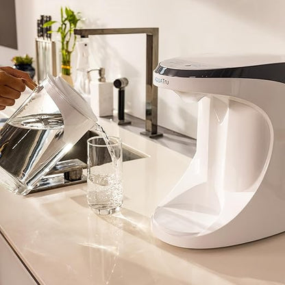 AquaTru Carafe Smart Alkaline Countertop Water Purifier | App-Connected 4-Stage Reverse Osmosis System with Glass Carafe Removes Forever Chemicals, Lead & Fluoride | Adds Minerals | No Plumbing