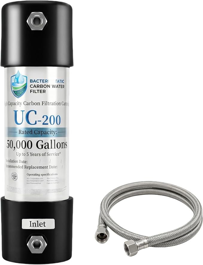 Under Sink Water Filter System, Inline Water Filter for Sink Faucet | 5-Year Filter Life, NSF Certified, High-Capacity Under Counter Water Filtration, Helps reduce chlorine taste and odor