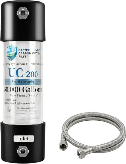 Under Sink Water Filter System, Inline Water Filter for Sink Faucet | 5-Year Filter Life, NSF Certified, High-Capacity Under Counter Water Filtration, Helps reduce chlorine taste and odor
