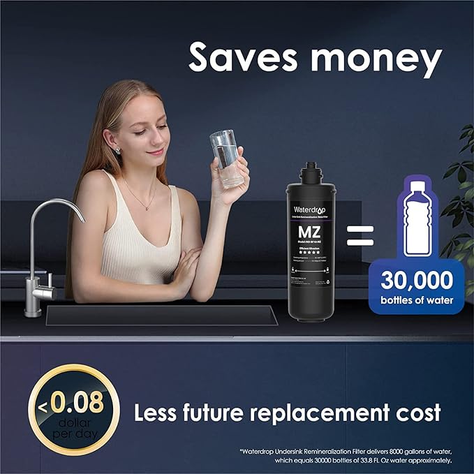 Waterdrop RF10-MZ Replacement Filter Cartridge For 10UB-MZ/10UA/10UB Under Sink Water Filter, 8K Gallons High Capacity