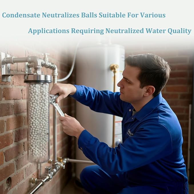 Condensate Neutralizer, 6.6 Lbs Condensate Neutralizer Refill Media Pellets 7-8mm Calcite Water Heater Media Filter