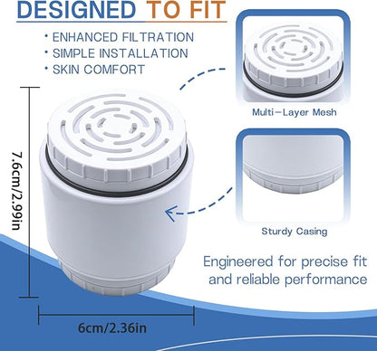 2-Pack, Compatible with AquaBliss SF400 & SF500 Heavy Duty Replacement Cartridge, Multi-Stage Shower Filter for Hair & Skin, Reduces Chlorine, Rust, Sediment, Easy 1-Min Install