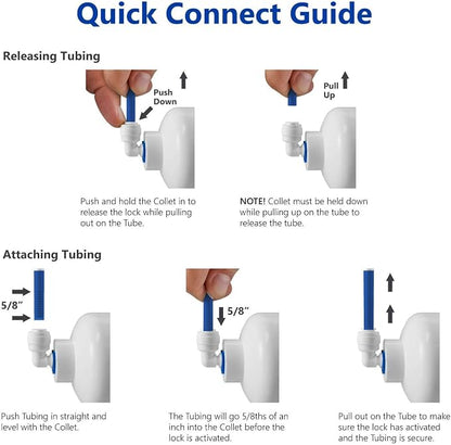 Plastic White Female Adapter Quick Connect Fitting BSPT Thread 1/4" OD x 3/8" Female Thread (10 Pack)