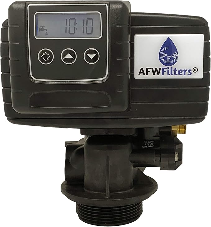 Whole House Water Softener System - Fleck 5600sxt Digital Meter Grain - includes bypass valve & brine tank with safety float (64k 1 Inch Bypass, Blue High Capacity Resin)
