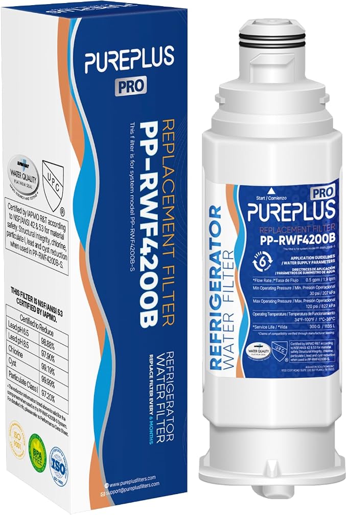 PUREPLUS DA97-17376B NSF 53&42 Certified Water Filter Replacement for Samsung HAF-QIN/EXP, DA97-08006C, RF28R7351SG, RF28R7201SR, RF28T5001SR, RF24R7201SR, RS27T5200SR, Refrigerator Water Filter