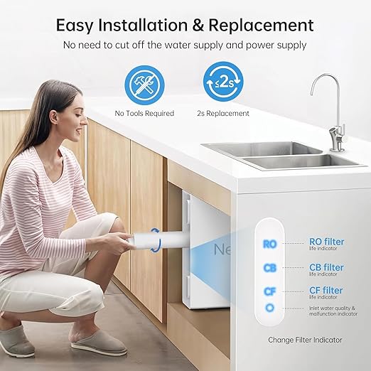 Reverse Osmosis Water Filter: 7 Stage Tankless 600GPD Reverse Osmosis System Under Sink, RO Water Filtration System, 2:1 Pure, NSF/ANSI 58 & 372 Certified