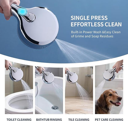 7-Setting Shower Head with Handheld, High Pressure 4.9 Inch Chrome Plated Showerhead, Filtered Shower Head for Hard Water to Remove Chlorine, Relieve Dry Itchy Skin, Healthy Soft Water Shower System