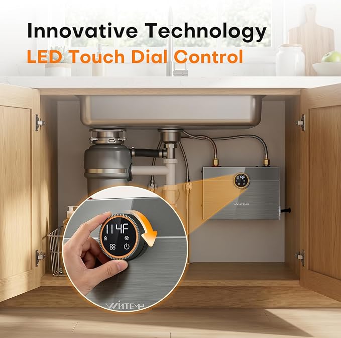 9kW Tankless Water Heater Electric 240V, On-Demand Instant Hot Water | Automatically Maintains Water Temperature Instant Water Heater Under Sink Self-Modulating Technology ETL Certified Eco