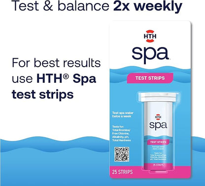 HTH Spa 86138 Test Strips, Spa & Hot Tub Chemical Tester, 25 Strips