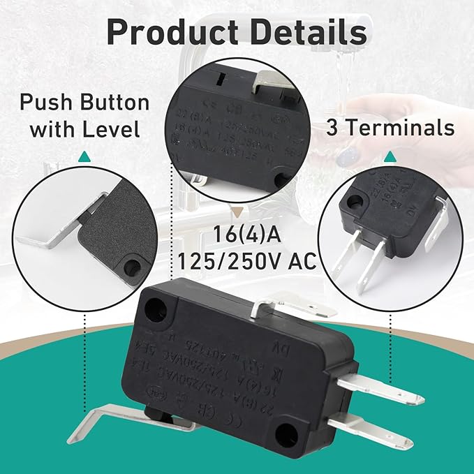 2 Pcs 7305150 Water Softener Rotor Position Switch Compatible with GE Kenmore Softener 7030705 7030713 9001800 WS21X10003 Models(Black)