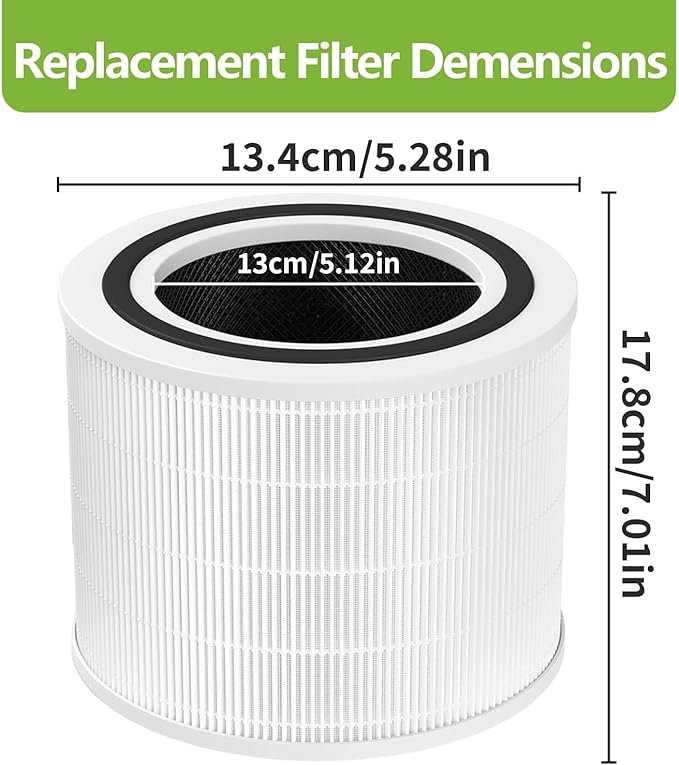 2 Pack Core 200S Replacement Filter Compatible with LEVOIT Core 200S and Core 200S-RF Smart WiFi Air Purifier, High-Efficiency 3-in-1 True H13 HEPA Activated Carbon Filter (White)