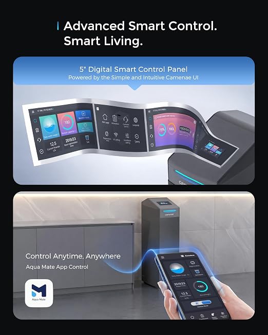 CS32 Pro 2026 Whole House Water Softener System 40,000 Grains | Smart WiFi App, 5 inch LED Color Touchscreen, Gen2 Up-Flow Regeneration Technology, Salt Level Reminder, Vacation Mode