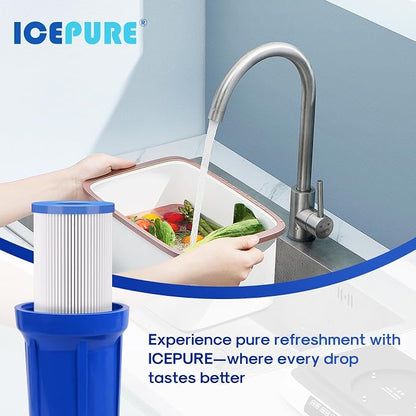 ICEPURE 20 Micron 2.5" x 20" Whole House Pleated Sediment Water Filter Cartridge for Well Water, Replacement for ECP20-20, SPC-25-2020, ECP1-20, ECP5-20, SPC-25-2005, SPC-25-2001, 6PACK