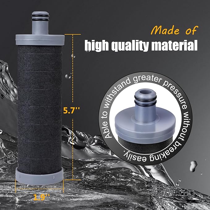 Carbon Shower Filter Cartridge 2PCS, Compatible with Shower Filter System, Reduces Chlorine, Heavy Metals & Impurities