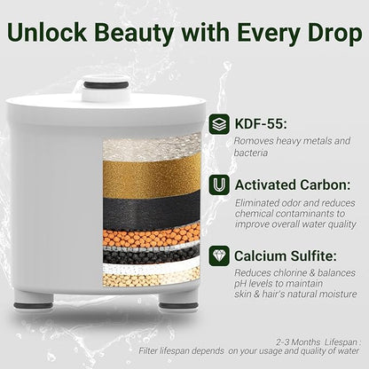 Filtered Shower head for Healthier Hair & Skin – Removes Chlorine & Heavy Metals,High Pressure 6 Mode Settings Shower Head Filter for Hard Water (Matte Balck)