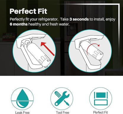 ICEPURE PLUS 46-9490 NSF/ANSI 53 NSF/ANSI 42 Certified Compatible with LG LT800P, ADQ73613401, ADQ73613408, ADQ75795104, LMXS30776S, LSXS26366D, Kenmore 9490 Refrigerator Water Filter, 4PACK