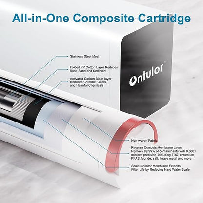 Ontulor Reverse Osmosis Water Filter, 6-in-1, S3OP-U2-RO-Filter