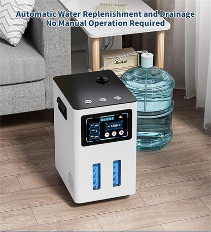 Hydrogen Machine for Inhalation, SPE PEM Technology, 99.99% High Purity Brown Gas Inhaler, HO-Separated, Hydrogen Water Generator White 900ml/min