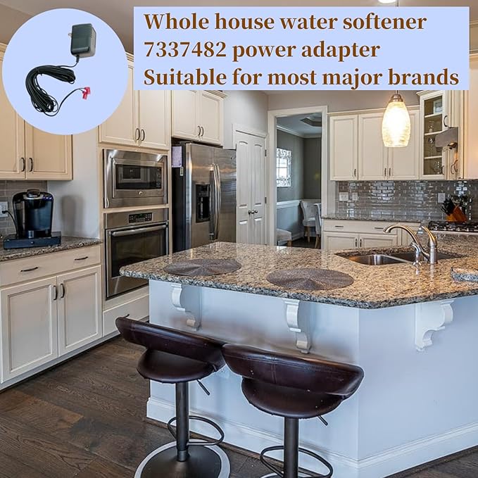 7337482 - Water Softener Power Supply for Most Major Brands of Whole House Water Softener Water Supply, Black