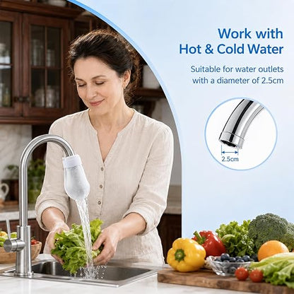 50 Pack High Density Faucet Filter, Splash Proof Cotton Pouch Kit,Tap Cartridge with Sediment Barrier,Fine Fiber Mesh Purifier,Water Clean Guard with Compact Style,Universal Anti-Splash Water Filter