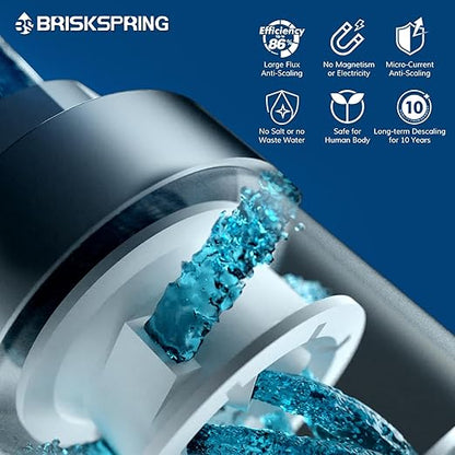 Upgraded Salt Free Water Descaler with Pressure Gauge丨26.4GPM Whole House Water Softener System丨1-Inch NPT Water Heater Descaler丨Prevent Scale Built Up On Water Heaters丨10-Year Durability